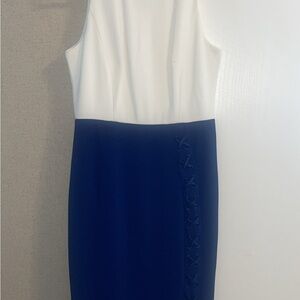 Elegant White and Blue Dress